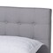 Baxton Studio Devan Light Grey Upholstered Walnut Wood King Size Platform Bed 163-10474 - alternate 6